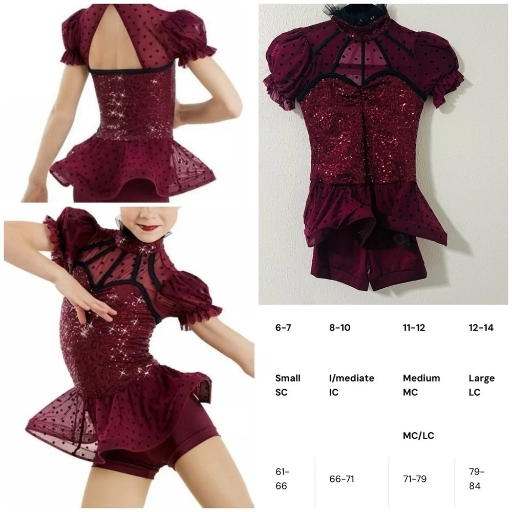 Weissman Showtime MC Medium (11-12) Hung Up Dance Costume 10877 Ballet Skating